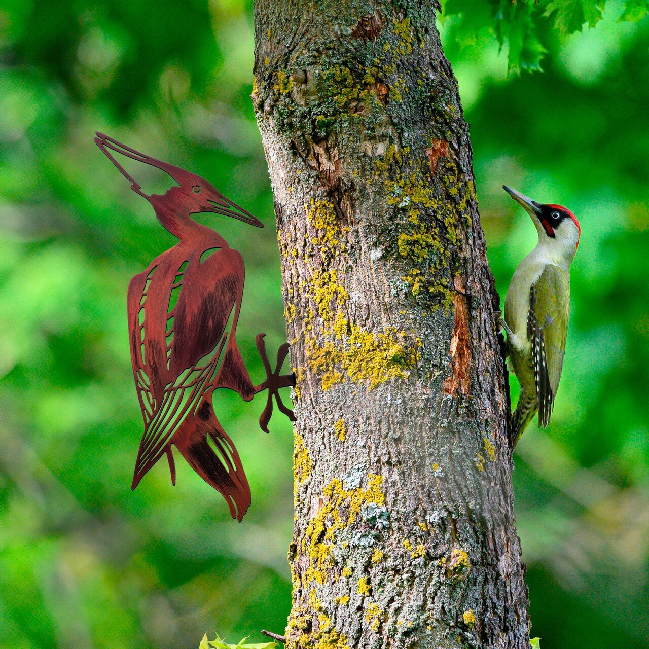 Obiect decorativ de grădină, Bird on the branch 30, 40x22 cm, Multicolor - imagine 7